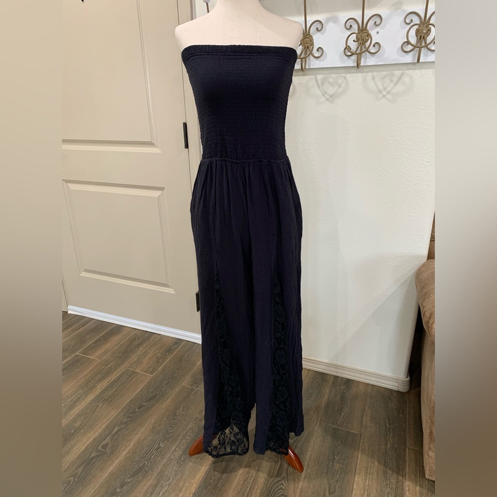 Elegant Black Strapless Jumpsuit